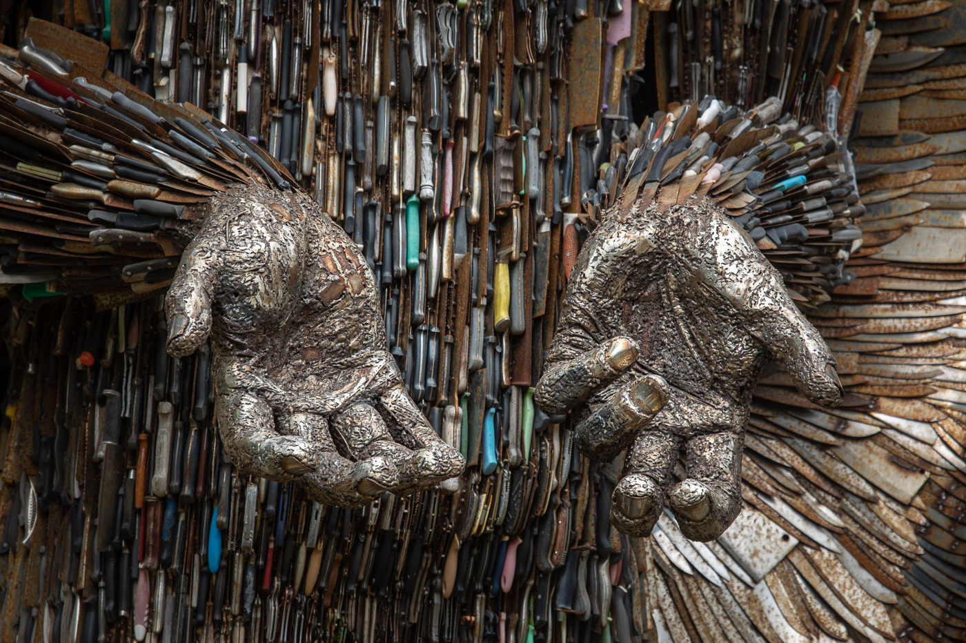 2nd Place - Hands detail from Knife Angel sculpture by Clive Tanner FRPS, MPAGB, FIPF, AWPF, APAGH
