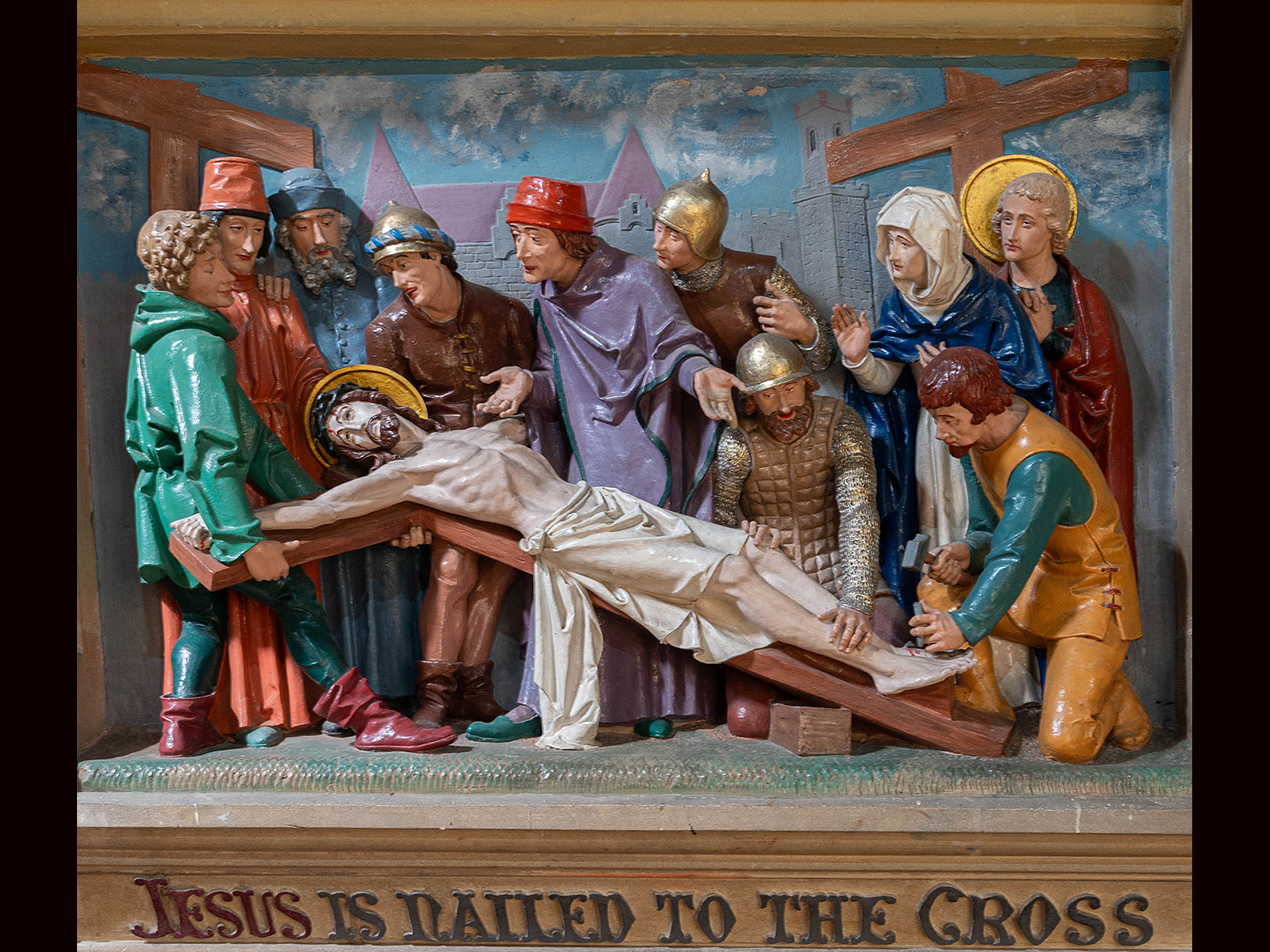 3rd Place - Stations of the cross made by Alois De Beule of Gwent in 1893 depicting Jesus Nailed to the Cross. In the North Cloister St Augustine Church Ramsgate by Chris Moncrieff LBAPA CPAGB BPE4 EFIAP G LRPS, GMAPS