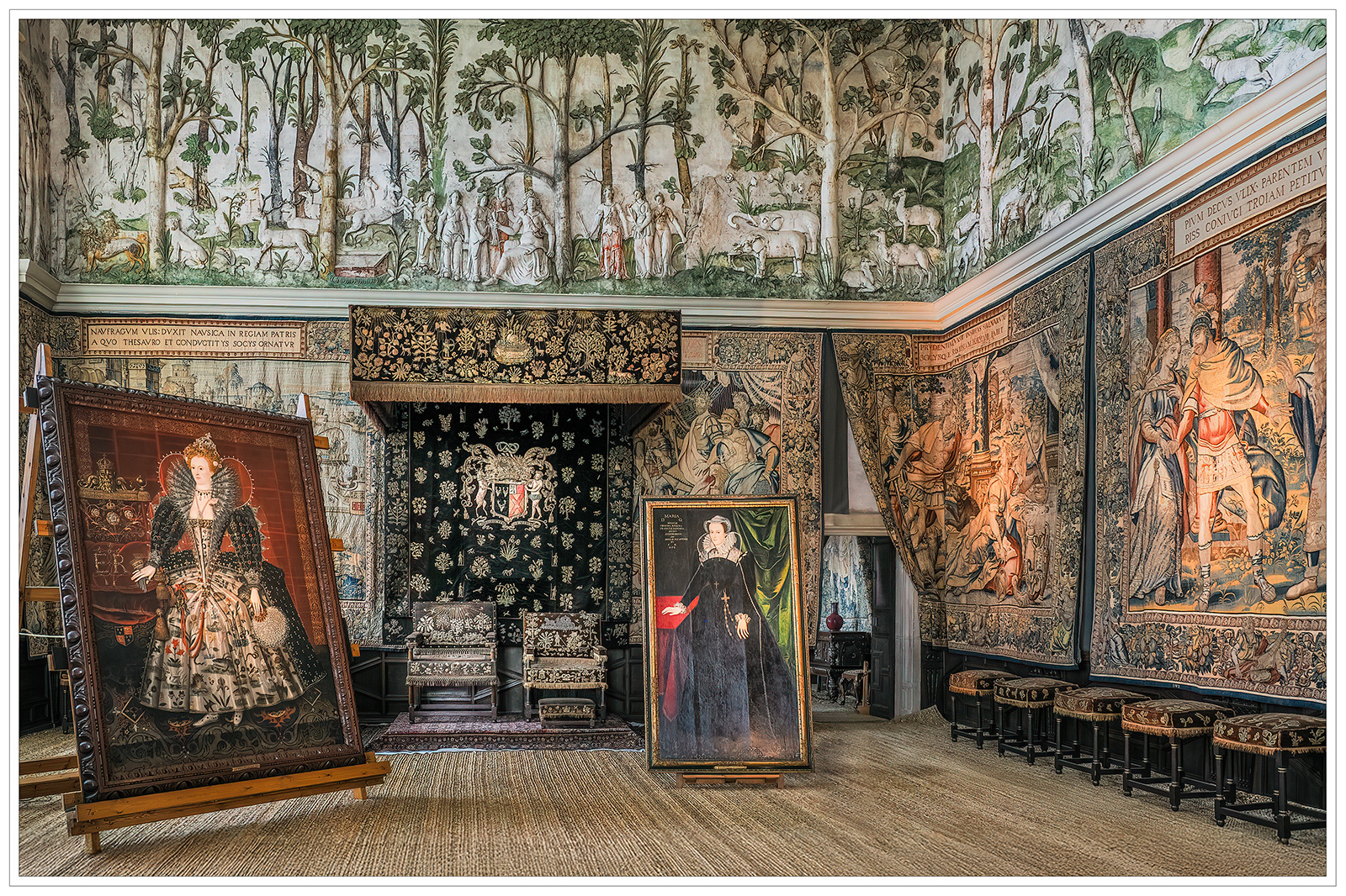 3rd Place - Detail of the Throne Room showing Tudor Portraits of Elizabeth 1st and Bess of Hardwick, Hardwick Hall, Derbyshire by Ray Bridges LRPS CPAGB ADPS BPE4 AFIAP Hon CPE